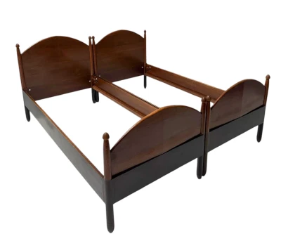 Willem Penaat Art Deco Amsterdamse School Twin Beds for Metz & Co., 1920s